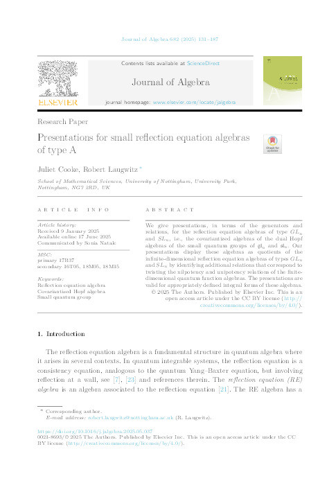 Presentations for small reflection equation algebras of type A Thumbnail