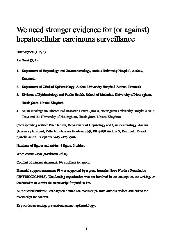 We need stronger evidence for (or against) hepatocellular carcinoma surveillance Thumbnail