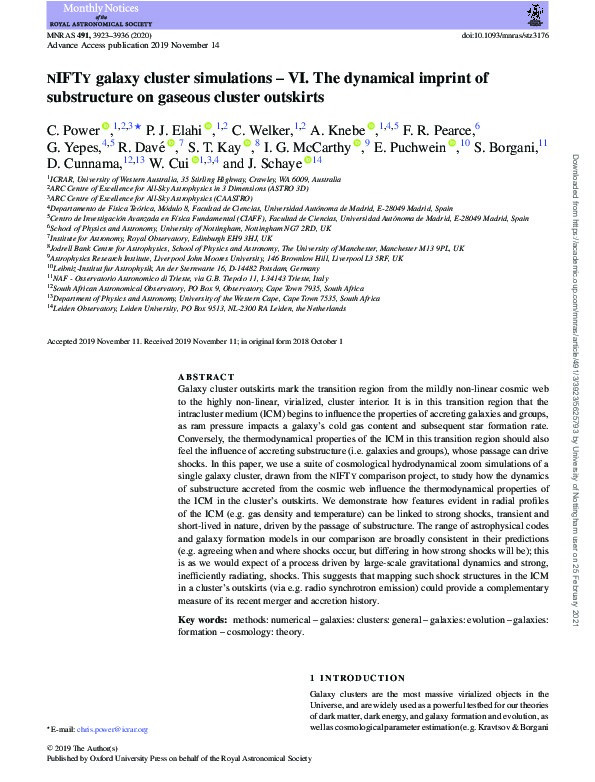 nIFTy galaxy cluster simulations VI: the dynamical imprint of substructure on gaseous cluster outskirts Thumbnail