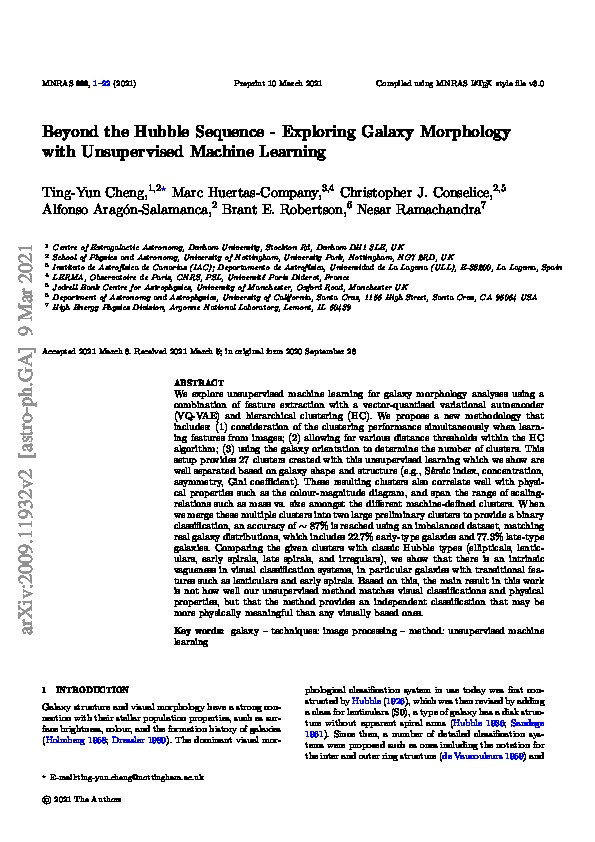 Beyond the Hubble Sequence - Exploring Galaxy Morphology with Unsupervised Machine Learning Thumbnail