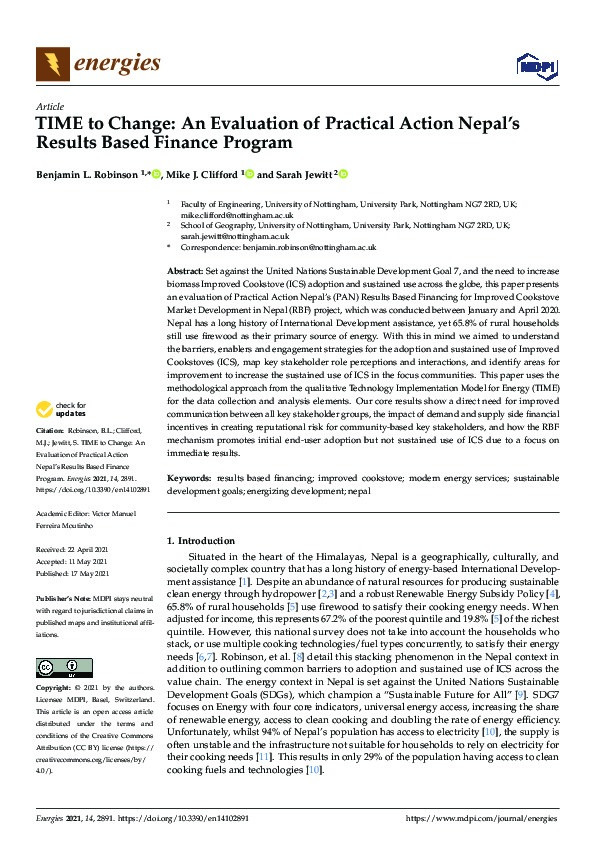 TIME to Change: An Evaluation of Practical Action Nepal’s Results Based Finance Program Thumbnail