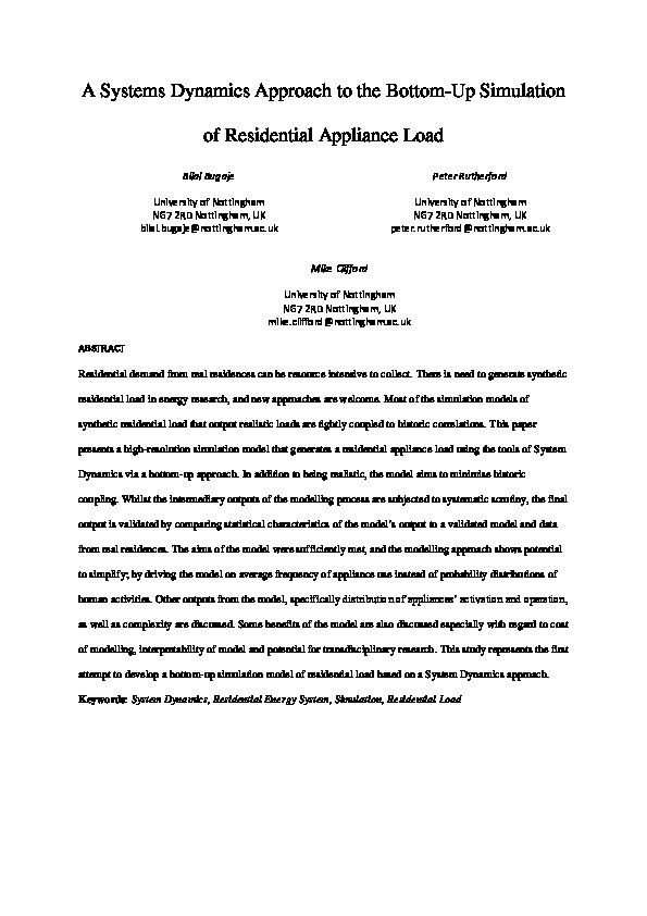 A systems dynamics approach to the bottom-up simulation of residential appliance load Thumbnail