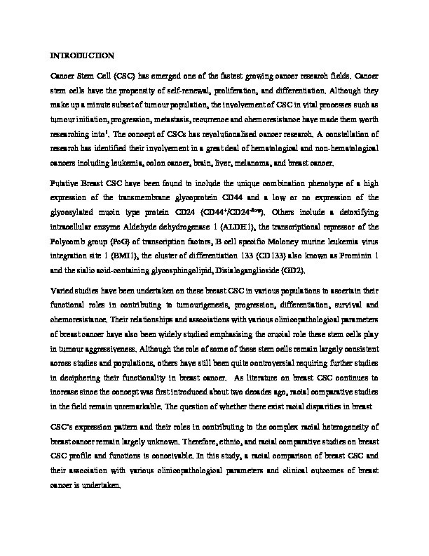 The role of ALDH1A1 in contributing to breast tumour aggressiveness: A study conducted in an African population Thumbnail