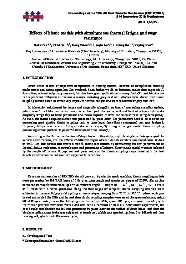 Effects of Bionic Models with Simultaneous Thermal Fatigue and Wear Resistance Thumbnail