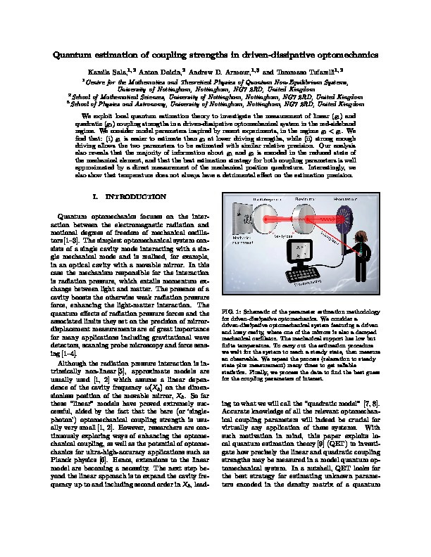 Quantum estimation of coupling strengths in driven-dissipative optomechanics Thumbnail