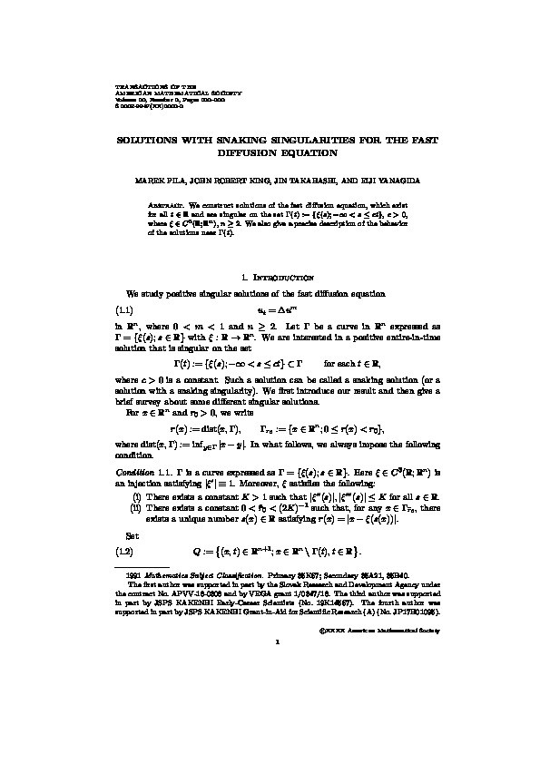 Solutions with snaking singularities for the fast diffusion equation Thumbnail