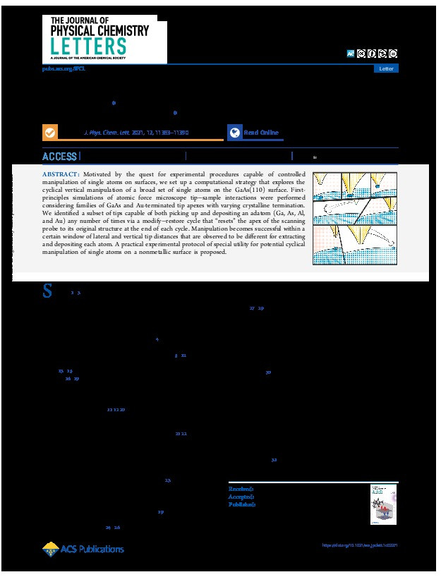 Cyclic Single Atom Vertical Manipulation on a Nonmetallic Surface Thumbnail