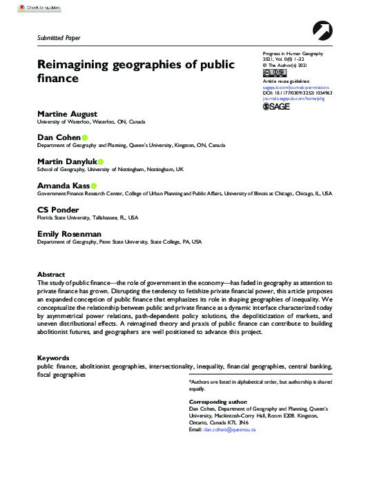 Reimagining geographies of public finance Thumbnail