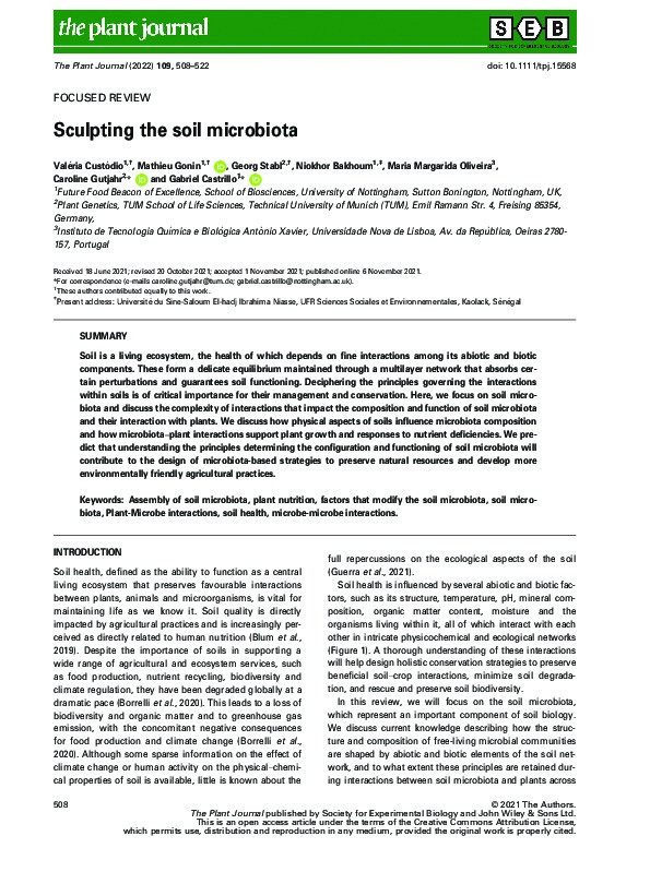 Sculpting the soil microbiota Thumbnail