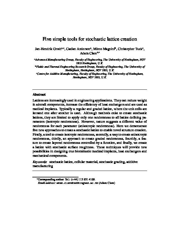 Five simple tools for stochastic lattice creation Thumbnail