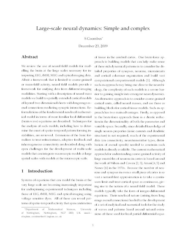 Large-scale neural dynamics: Simple and complex Thumbnail