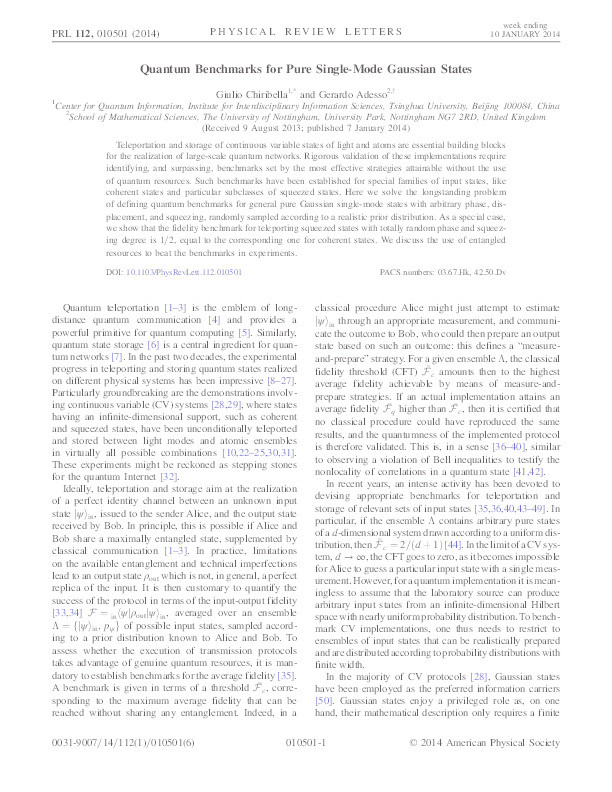 Quantum benchmarks for pure single-mode Gaussian states Thumbnail