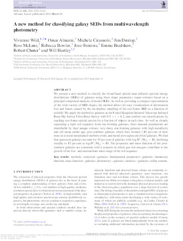 A new method for classifying galaxy SEDs from multiwavelength photometry Thumbnail