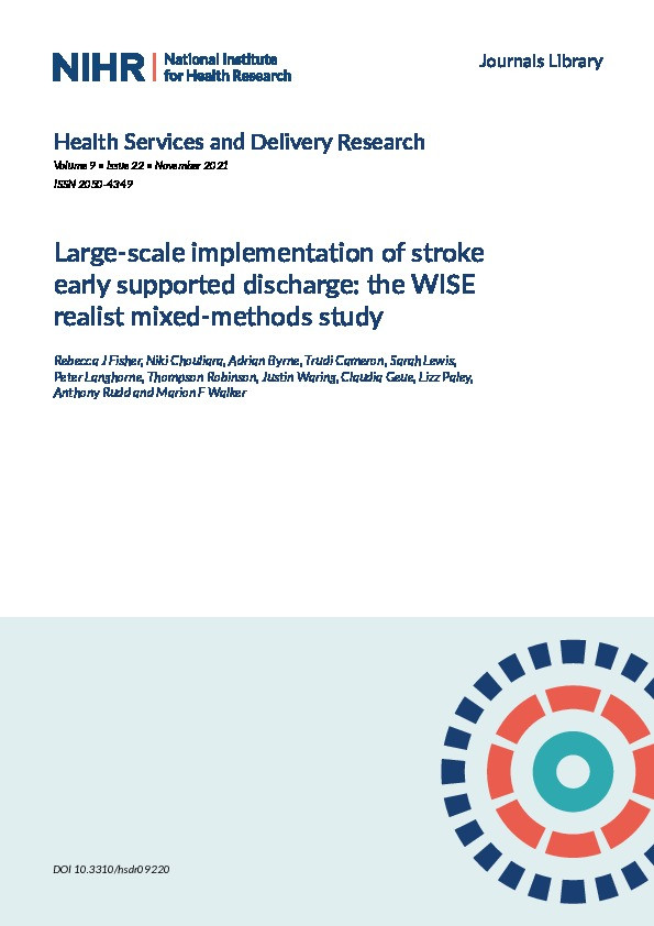 Large-scale implementation of stroke early supported discharge: the WISE realist mixed-methods study Thumbnail