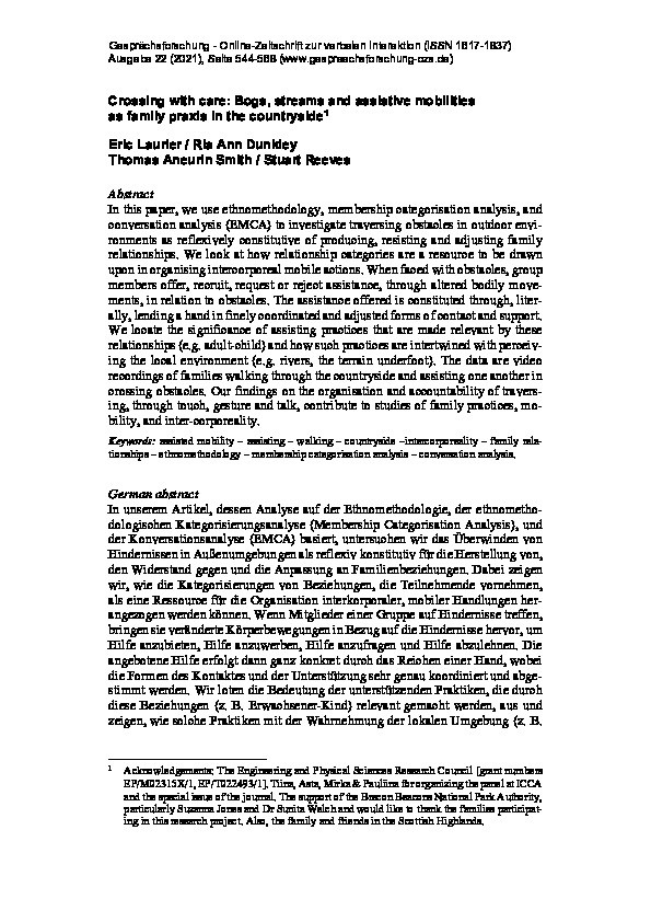 Crossing with care: bogs, streams and assistive mobilities as family praxis in the countryside Thumbnail