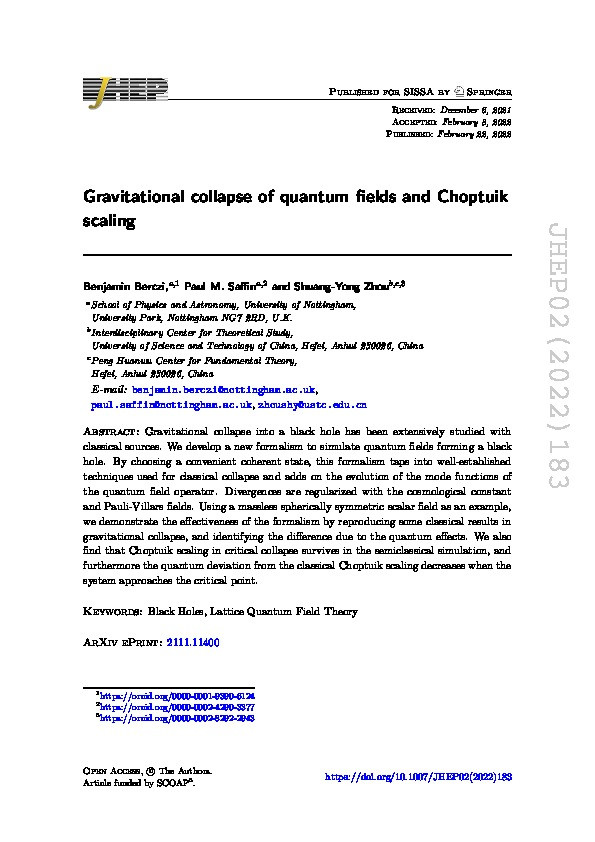 Gravitational collapse of quantum fields and Choptuik scaling Thumbnail