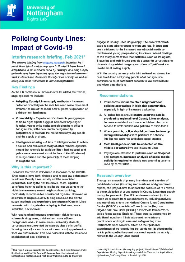 Policing County Lines: Impact of Covid-19 Thumbnail