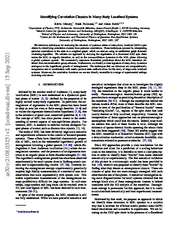 Identifying correlation clusters in many-body localized systems Thumbnail