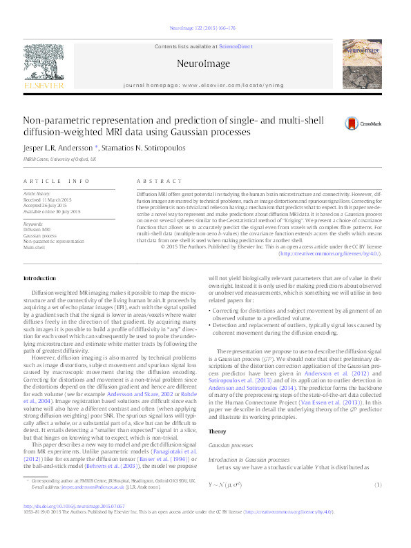 Non-parametric representation and prediction of single- and multi-shell diffusion-weighted MRI data using Gaussian processes Thumbnail