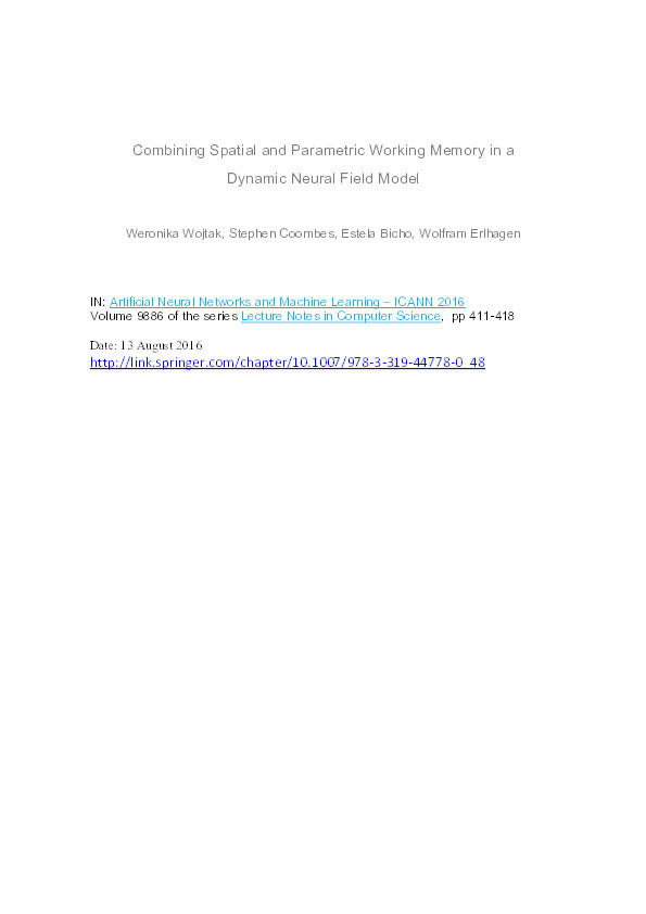 Combining spatial and parametric working memory in a dynamic neural field model Thumbnail
