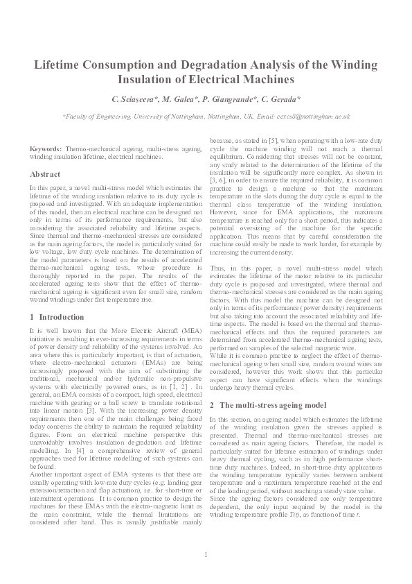 Lifetime consumption and degradation analysis of the winding insulation of electrical machines Thumbnail