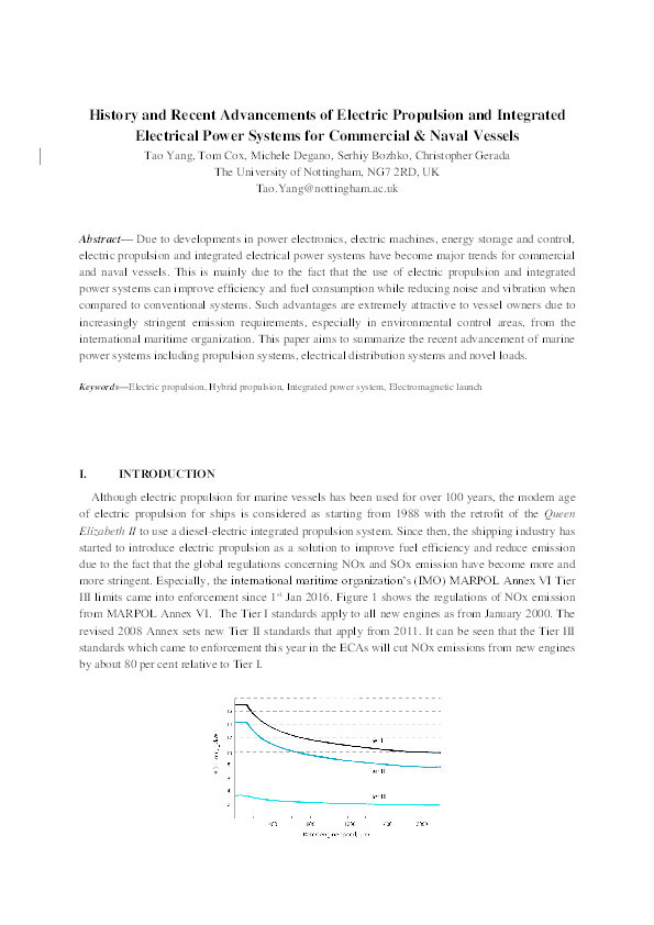 History and recent advancements of electric propulsion and integrated electrical power systems for commercial & naval vessels Thumbnail