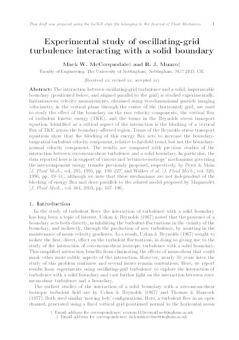 Experimental study of oscillating-grid turbulence interacting with a solid boundary Thumbnail