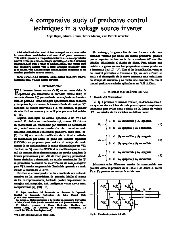 A comparative study of predictive control techniques in a voltage source inverter Thumbnail