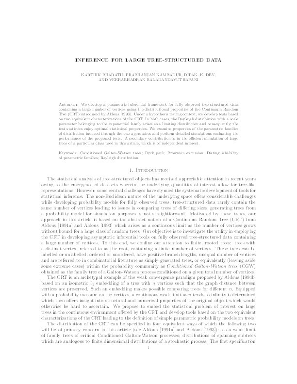 Statistical tests for large tree-structured data Thumbnail