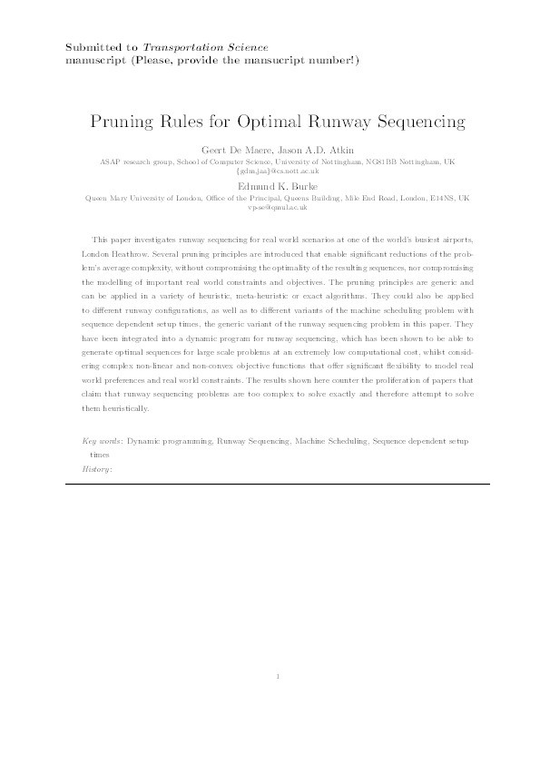 Pruning Rules for Optimal Runway Sequencing Thumbnail