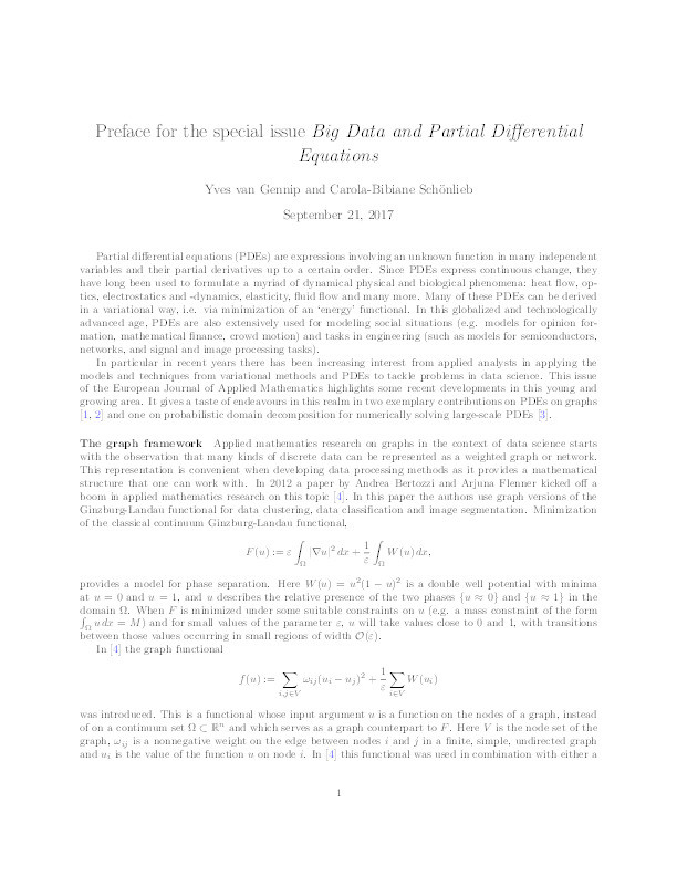 Introduction: big data and partial differential equations Thumbnail