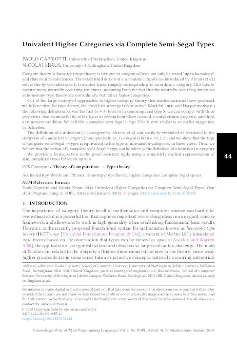 Univalent higher categories via complete semi-segal types Thumbnail