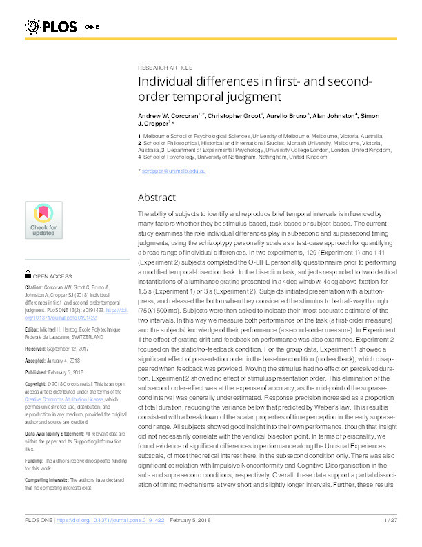 Individual differences in first- and second-order temporal judgment Thumbnail