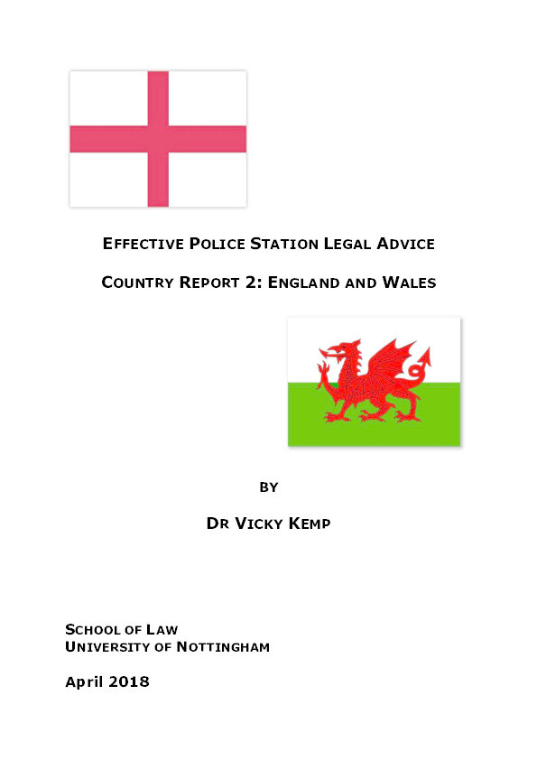 Effective Police Station Legal Advice - Country Report 2: England and Wales Thumbnail