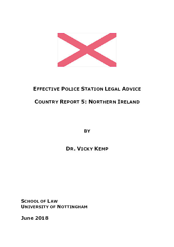 Effective police station legal advice - Country Report 5: Northern Ireland Thumbnail