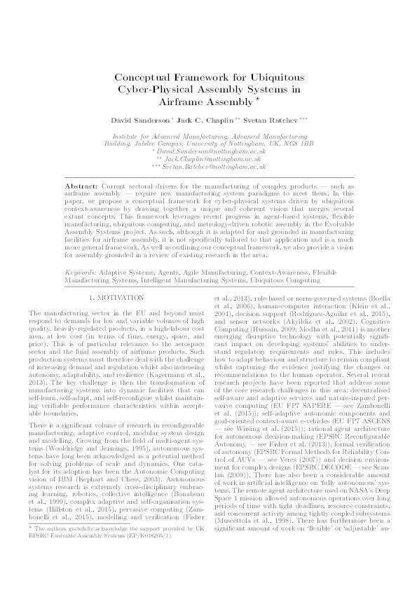 Conceptual framework for ubiquitous cyber-physical assembly systems in airframe assembly Thumbnail