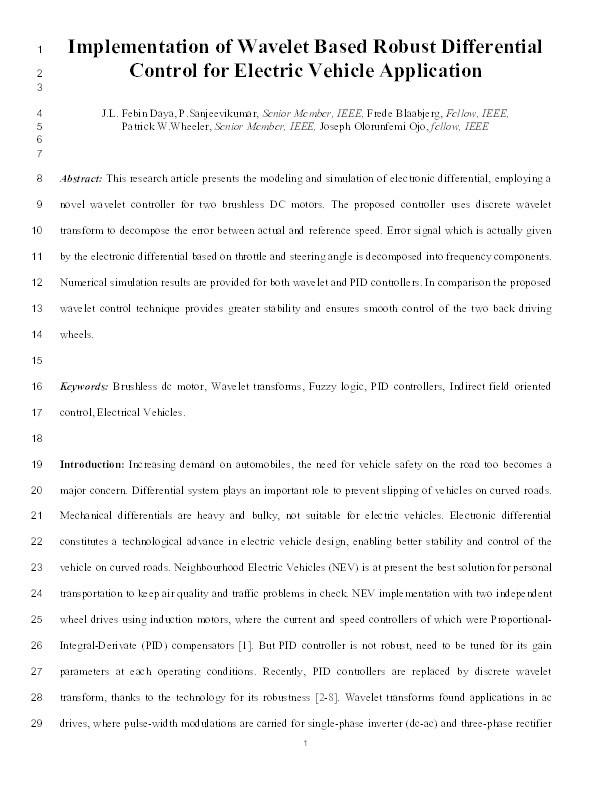 Implementation of wavelet-based robust differential control for electric vehicle application Thumbnail