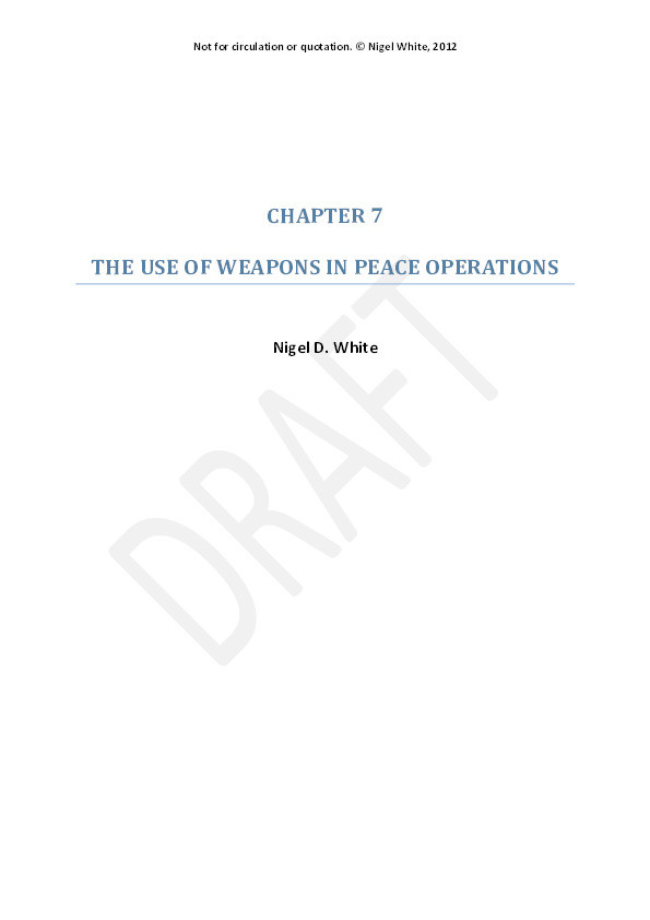 The use of weapons in peace operations Thumbnail