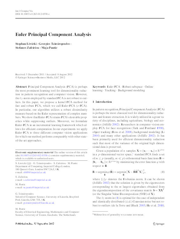Euler principal component analysis Thumbnail