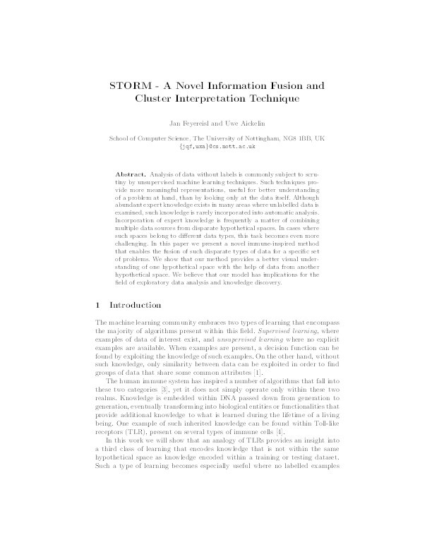 STORM - a novel information fusion and cluster interpretation technique Thumbnail