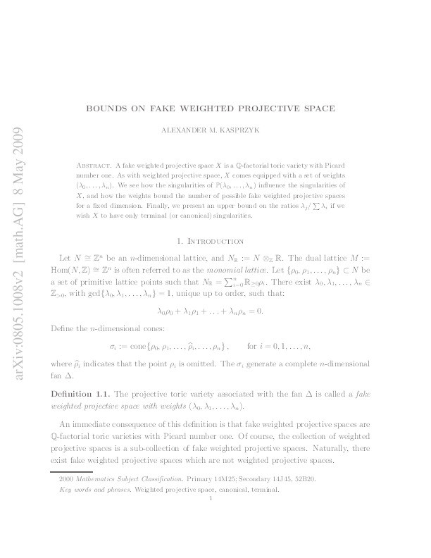 Bounds on fake weighted projective space Thumbnail