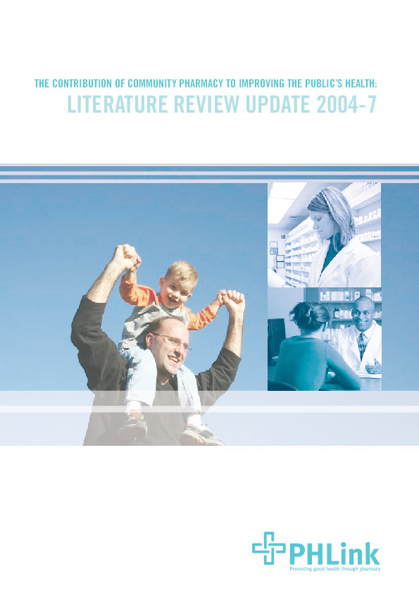 The contribution of community pharmacy to improving the public’s health: literature review update 2004-7: management summary Thumbnail