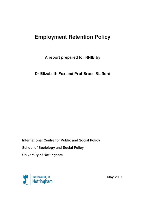 Employment Retention Policy Thumbnail