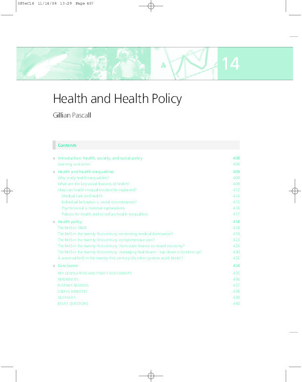 Health and Health Policy Thumbnail
