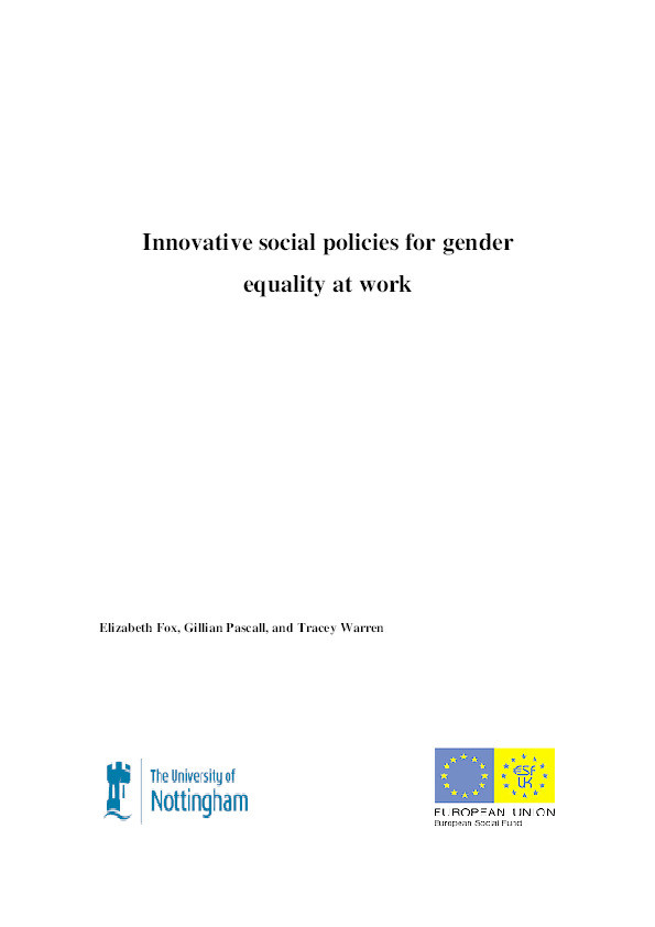 Innovative Social Policies for Gender Equality at Work Thumbnail