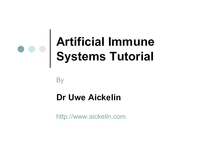 Artificial Immune System and Intrusion Detection Tutorial Thumbnail