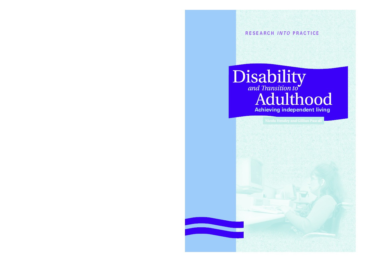 Disability and Transition to Adulthood: Achieving independent living Thumbnail