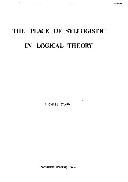 The place of syllogistic in logical theory Thumbnail