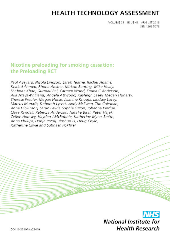 Nicotine preloading for smoking cessation: the Preloading RCT Thumbnail