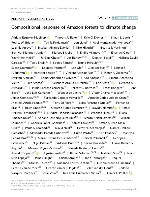 Compositional response of Amazon forests to climate change Thumbnail